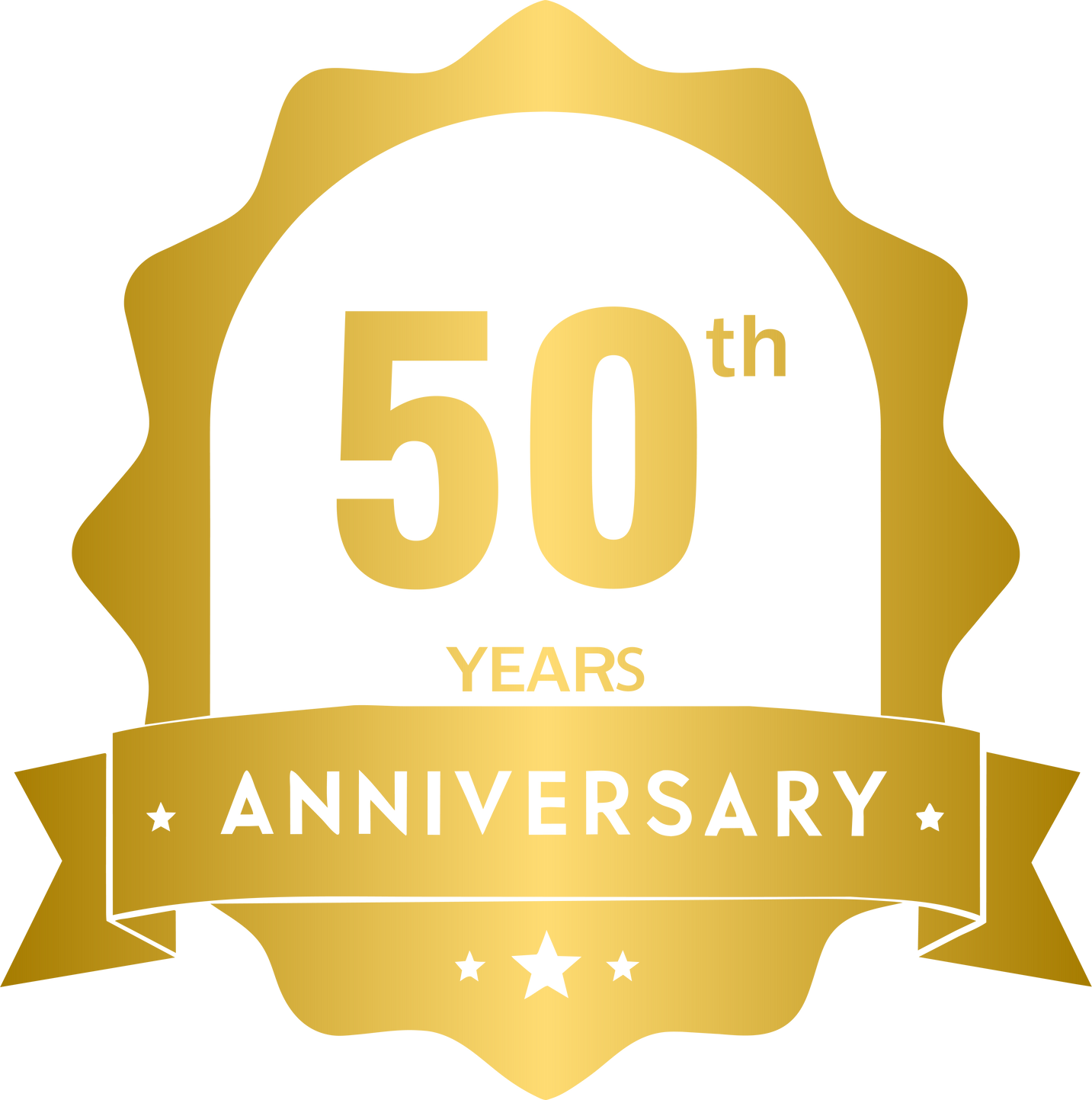 Golden 50 Years Anniversary Label Design